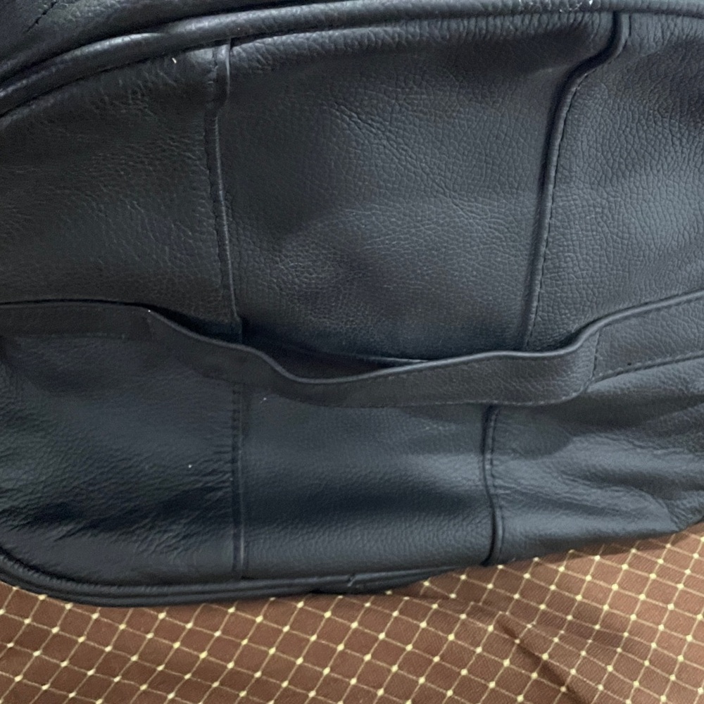 Black Genuine Leather Men’s Duffel Bag - Classic Travel Carryall - Picture 10 of 12